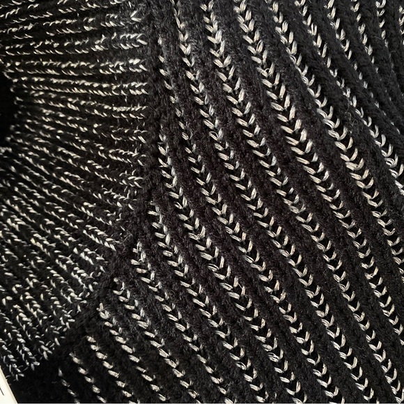 Halogen Mock Neck Metallic Ribbed Long Sleeve Sweater Rich Black Size Small - Picture 5 of 8